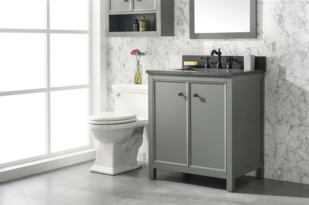 Legion Furniture | 30" Pewter Green Finish Sink Vanity Cabinet With Blue Lime Stone Top | WLF2130-PG Legion Furniture Legion Furniture   