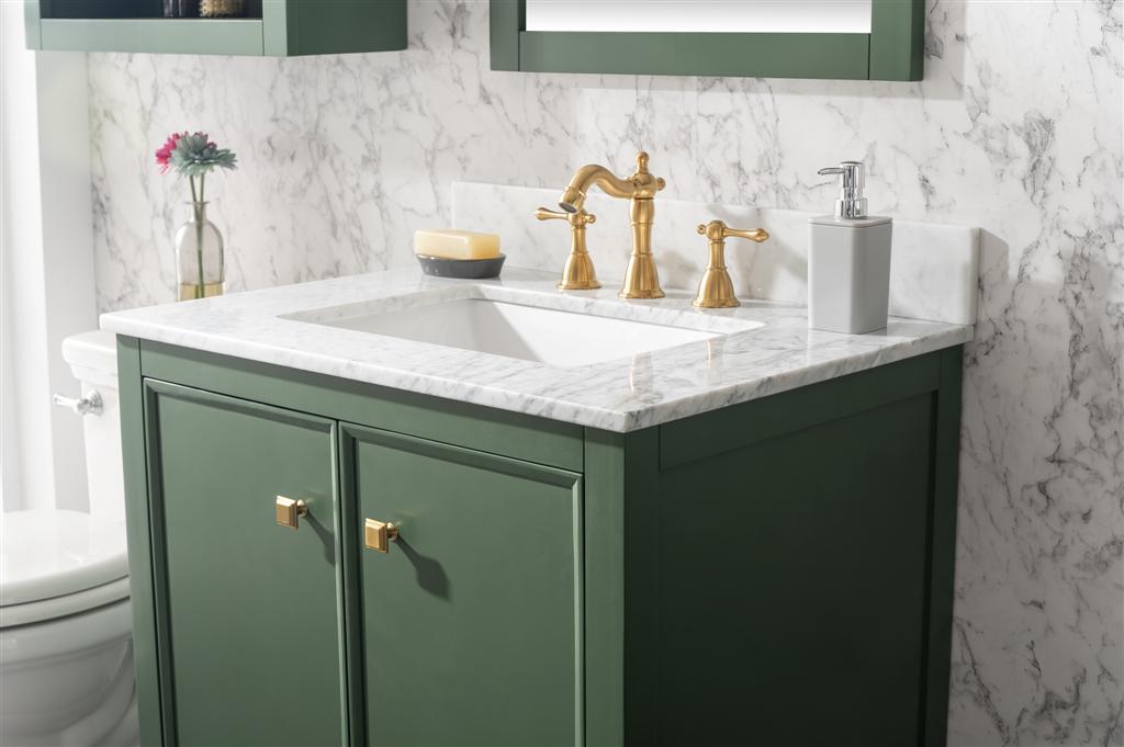 Legion Furniture | 30" Vogue Green Finish Sink Vanity Cabinet With Carrara White Top | WLF2130-VG Legion Furniture Legion Furniture   