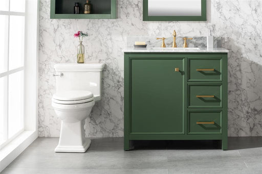 Legion Furniture | 36" Vogue Green Finish Sink Vanity Cabinet With Carrara White Top | WLF2136-VG Legion Furniture Legion Furniture   