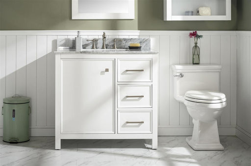 Legion Furniture | 36" White Finish Sink Vanity Cabinet With Carrara White Top | WLF2136-W Legion Furniture Legion Furniture   