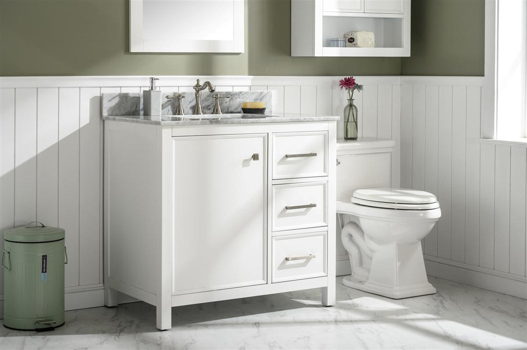 Legion Furniture | 36" White Finish Sink Vanity Cabinet With Carrara White Top | WLF2136-W Legion Furniture Legion Furniture   