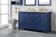 Legion Furniture | 54" Blue Finish Double Sink Vanity Cabinet With Carrara White Top | WLF2154-B Legion Furniture Legion Furniture   