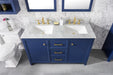 Legion Furniture | 54" Blue Finish Double Sink Vanity Cabinet With Carrara White Top | WLF2154-B Legion Furniture Legion Furniture   