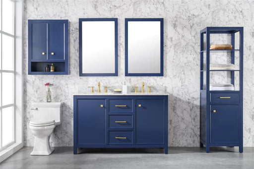 Legion Furniture | 54" Blue Finish Double Sink Vanity Cabinet With Carrara White Top | WLF2154-B Legion Furniture Legion Furniture   