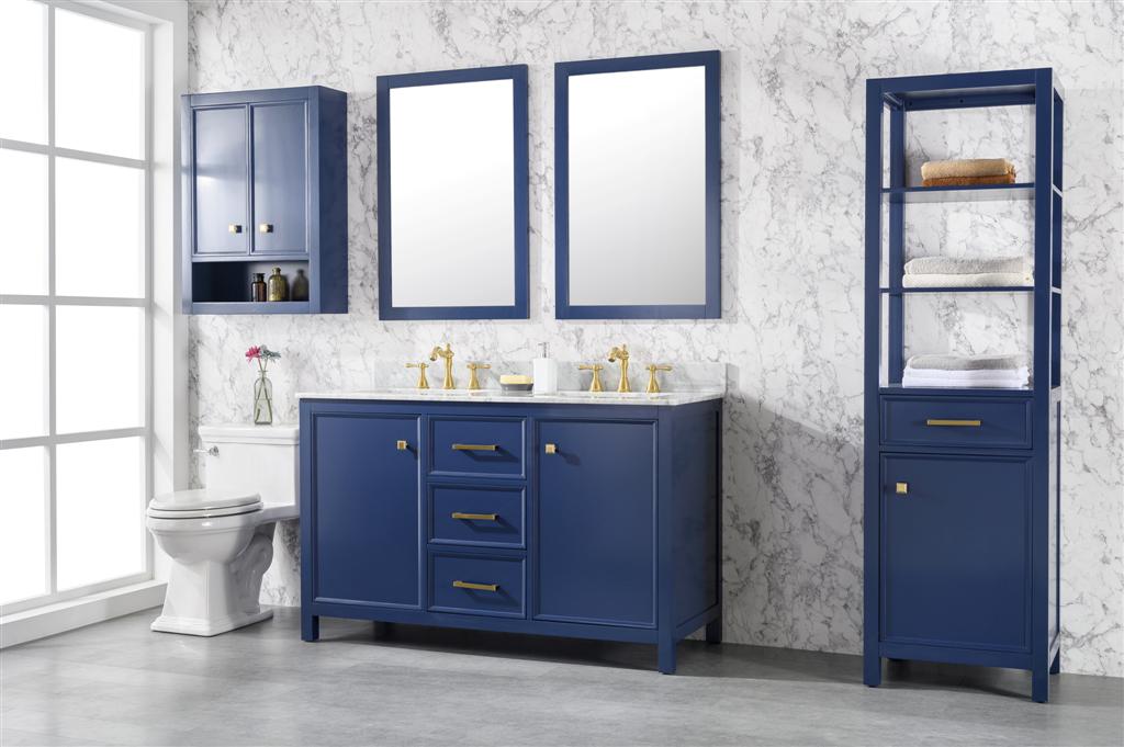 Legion Furniture | 54" Blue Finish Double Sink Vanity Cabinet With Carrara White Top | WLF2154-B Legion Furniture Legion Furniture   