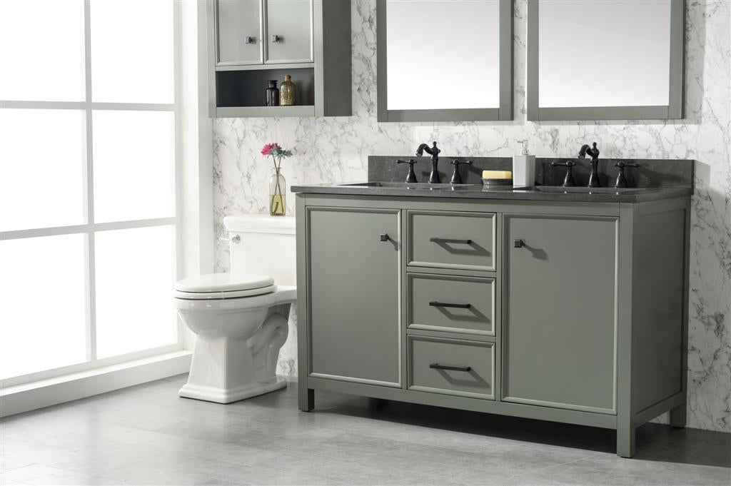 Legion Furniture | 54" Pewter Green Finish Double Sink Vanity Cabinet With Blue Lime Stone Top | WLF2154-PG Legion Furniture Legion Furniture   