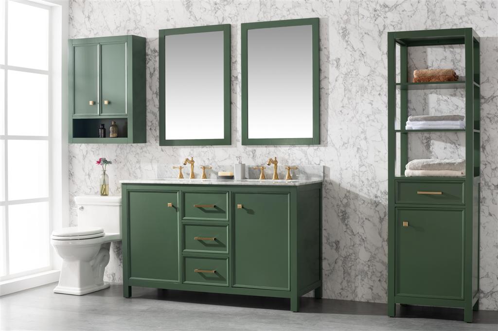 Legion Furniture | 54" Vogue Green Finish Double Sink Vanity Cabinet With Carrara White Top | WLF2154-VG Legion Furniture Legion Furniture   