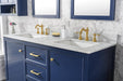 Legion Furniture | 60" Blue Finish Double Sink Vanity Cabinet With Carrara White Top | WLF2160D-B Legion Furniture Legion Furniture   