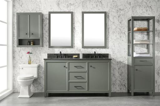 Legion Furniture | 60" Pewter Green Finish Double Sink Vanity Cabinet With Blue Lime Stone Top | WLF2160D-PG Legion Furniture Legion Furniture   