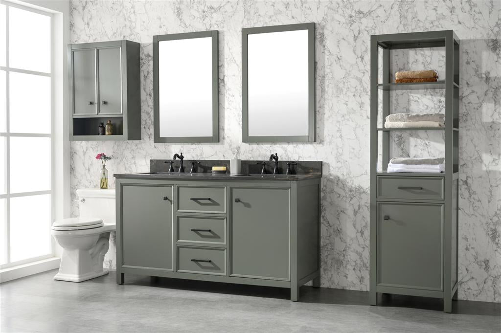 Legion Furniture | 60" Pewter Green Finish Double Sink Vanity Cabinet With Blue Lime Stone Top | WLF2160D-PG Legion Furniture Legion Furniture   