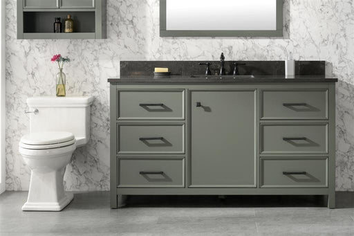 Legion Furniture | 60" Pewter Green Finish Single Sink Vanity Cabinet With Blue Lime Stone Top | WLF2160S-PG Legion Furniture Legion Furniture   