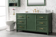 Legion Furniture | 60" Vogue Green Finish Single Sink Vanity Cabinet With Carrara White Top | WLF2160S-VG Legion Furniture Legion Furniture   