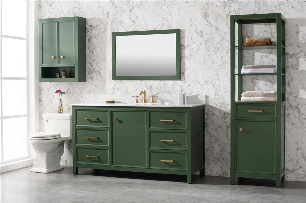 Legion Furniture | 60" Vogue Green Finish Single Sink Vanity Cabinet With Carrara White Top | WLF2160S-VG Legion Furniture Legion Furniture   