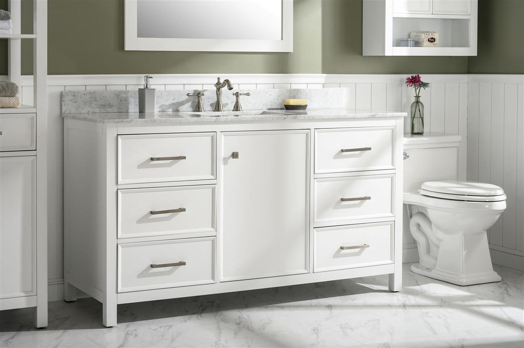 Legion Furniture | 60" White Finish Single Sink Vanity Cabinet With Carrara White Top | WLF2160S-W Legion Furniture Legion Furniture   