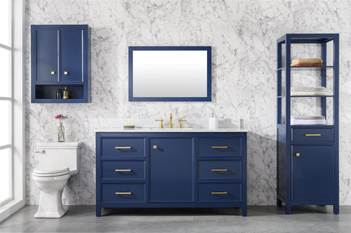 Legion Furniture | 60" Blue Finish Single Sink Vanity Cabinet With Carrara White Top | WLF2160S-B Legion Furniture Legion Furniture   