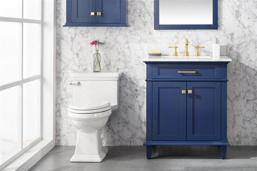 Legion Furniture | 30" Blue Finish Sink Vanity Cabinet With Carrara White Top | WLF2230-B Legion Furniture Legion Furniture   