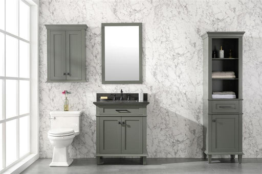 Legion Furniture | 30" Pewter Green Finish Sink Vanity Cabinet With Blue Lime Stone Top | WLF2230-PG Legion Furniture Legion Furniture   