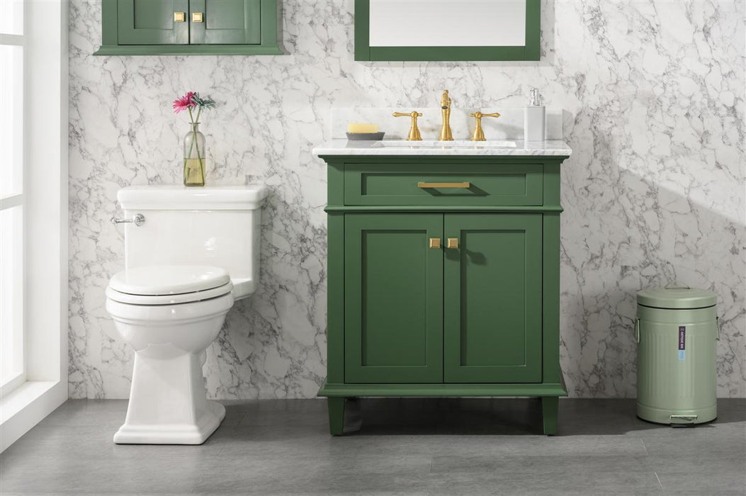 Legion Furniture | 30" Vogue Green Finish Sink Vanity Cabinet With Carrara White Top | WLF2230-VG Legion Furniture Legion Furniture   