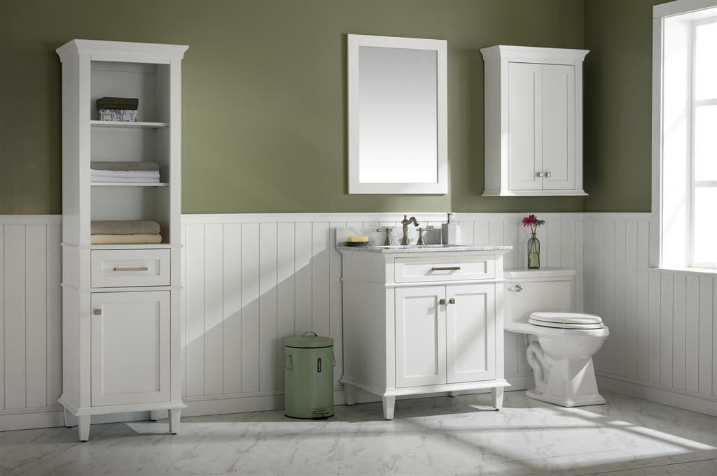 Legion Furniture | 30" White Finish Sink Vanity Cabinet With Carrara White Top | WLF2230-W Legion Furniture Legion Furniture   
