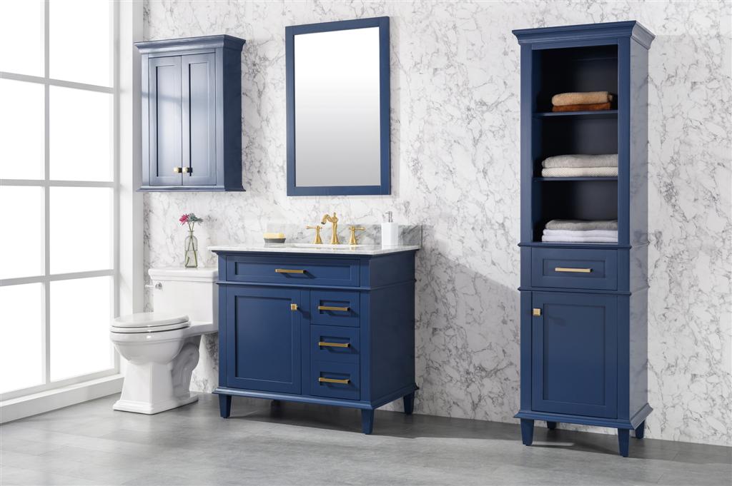 Legion Furniture | 36" Blue Finish Sink Vanity Cabinet With Carrara White Top | WLF2236-B Legion Furniture Legion Furniture   