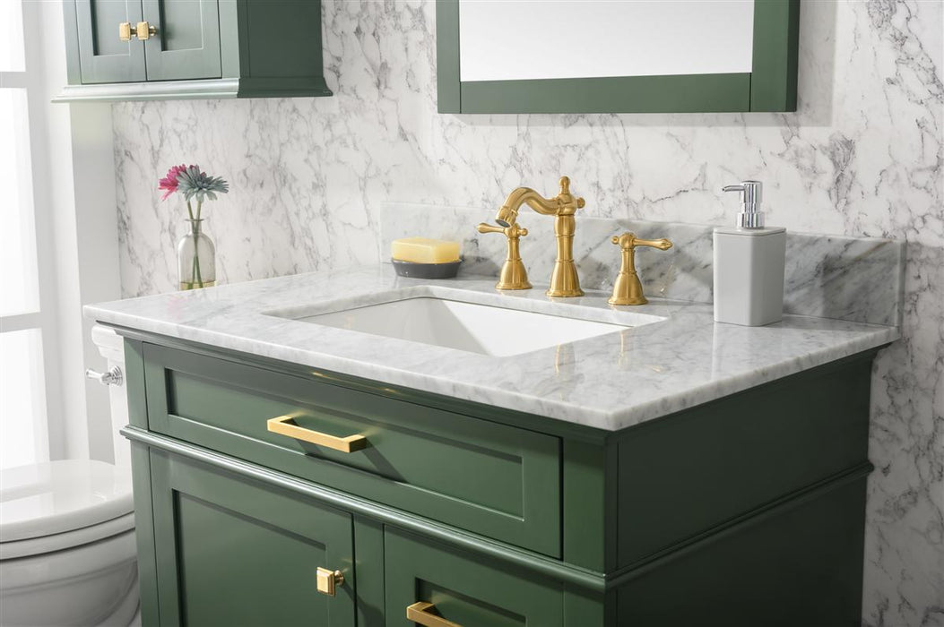 Legion Furniture | 36" Vogue Green Finish Sink Vanity Cabinet With Carrara White Top | WLF2236-VG Legion Furniture Legion Furniture   