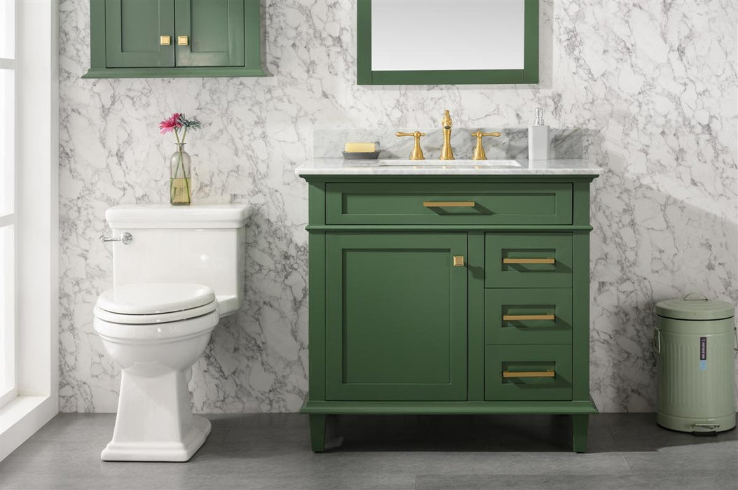 Legion Furniture | 36" Vogue Green Finish Sink Vanity Cabinet With Carrara White Top | WLF2236-VG Legion Furniture Legion Furniture   