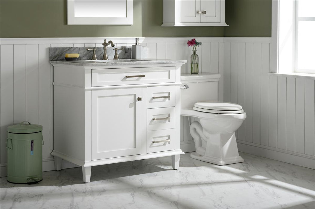 Legion Furniture | 36" White Finish Sink Vanity Cabinet With Carrara White Top | WLF2236-W Legion Furniture Legion Furniture   