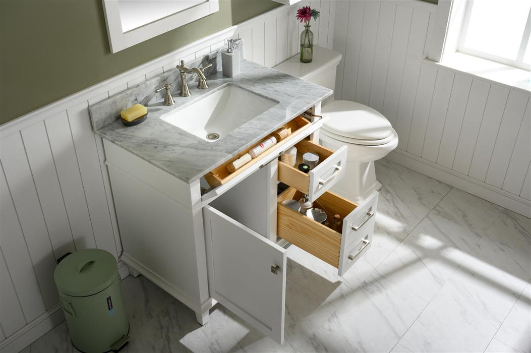Legion Furniture | 36" White Finish Sink Vanity Cabinet With Carrara White Top | WLF2236-W Legion Furniture Legion Furniture   