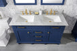 Legion Furniture | 54" Blue Finish Double Sink Vanity Cabinet With Carrara White Top | WLF2254-B Legion Furniture Legion Furniture   