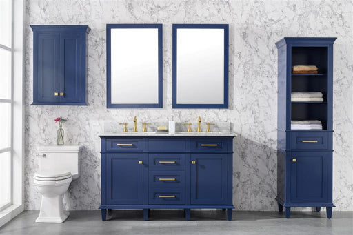 Legion Furniture | 54" Blue Finish Double Sink Vanity Cabinet With Carrara White Top | WLF2254-B Legion Furniture Legion Furniture   