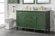 Legion Furniture | 54" Vogue Green Finish Double Sink Vanity Cabinet With Carrara White Top | WLF2254-VG Legion Furniture Legion Furniture   