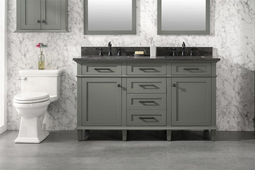 Legion Furniture | 60" Pewter Green Finish Double Sink Vanity Cabinet With Blue Lime Stone Top | WLF2260D-PG Legion Furniture Legion Furniture   