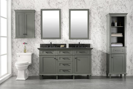 Legion Furniture | 60" Pewter Green Finish Double Sink Vanity Cabinet With Blue Lime Stone Top | WLF2260D-PG Legion Furniture Legion Furniture   