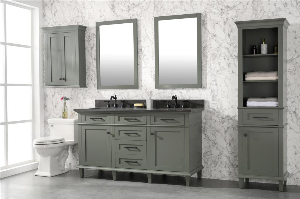 Legion Furniture | 60" Pewter Green Finish Double Sink Vanity Cabinet With Blue Lime Stone Top | WLF2260D-PG Legion Furniture Legion Furniture   