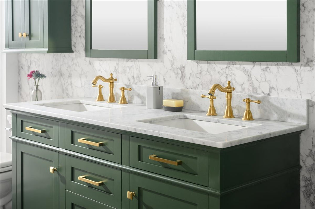 Legion Furniture | 60" Vogue Green Finish Double Sink Vanity Cabinet With Carrara White Top | WLF2260D-VG Legion Furniture Legion Furniture   