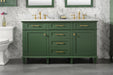 Legion Furniture | 60" Vogue Green Finish Double Sink Vanity Cabinet With Carrara White Top | WLF2260D-VG Legion Furniture Legion Furniture   