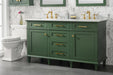 Legion Furniture | 60" Vogue Green Finish Double Sink Vanity Cabinet With Carrara White Top | WLF2260D-VG Legion Furniture Legion Furniture   