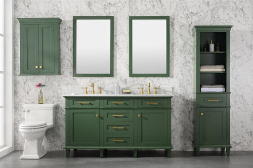 Legion Furniture | 60" Vogue Green Finish Double Sink Vanity Cabinet With Carrara White Top | WLF2260D-VG Legion Furniture Legion Furniture   