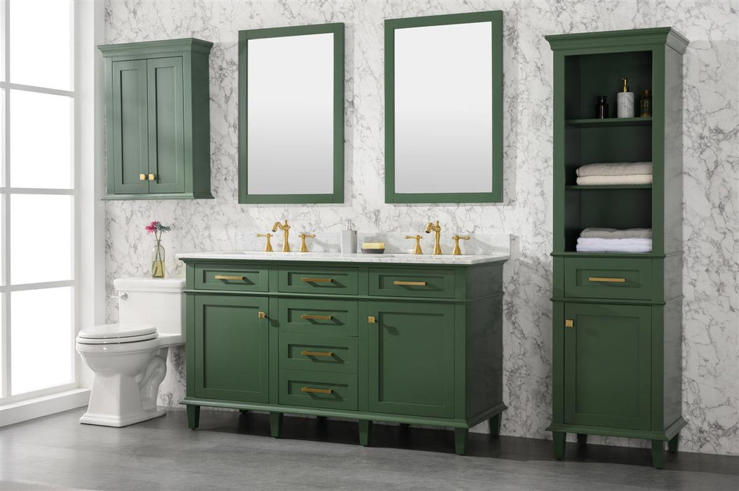 Legion Furniture | 60" Vogue Green Finish Double Sink Vanity Cabinet With Carrara White Top | WLF2260D-VG Legion Furniture Legion Furniture   