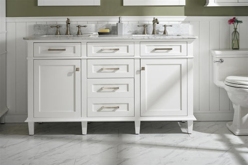 Legion Furniture | 60" White Finish Double Sink Vanity Cabinet With Carrara White Top | WLF2260D-W Legion Furniture Legion Furniture   