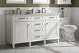 Legion Furniture | 60" White Finish Double Sink Vanity Cabinet With Carrara White Top | WLF2260D-W Legion Furniture Legion Furniture   