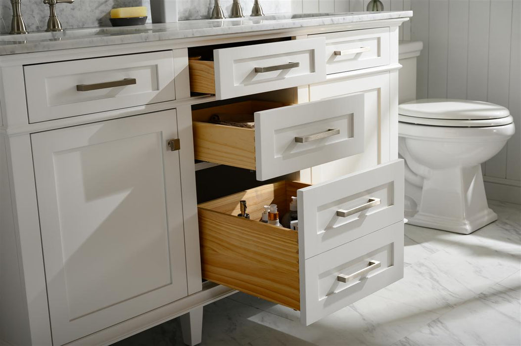 Legion Furniture | 60" White Finish Double Sink Vanity Cabinet With Carrara White Top | WLF2260D-W Legion Furniture Legion Furniture   