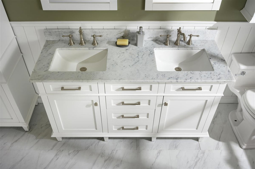 Legion Furniture | 60" White Finish Double Sink Vanity Cabinet With Carrara White Top | WLF2260D-W Legion Furniture Legion Furniture   