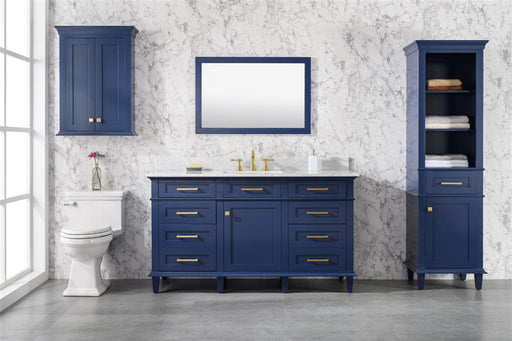 Legion Furniture | 60" Blue Finish Single Sink Vanity Cabinet With Carrara White Top | WLF2260S-B Legion Furniture Legion Furniture   