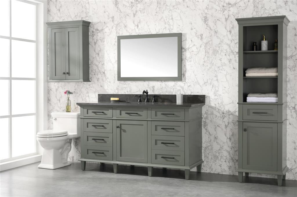 Legion Furniture | 60" Pewter Green Finish Single Sink Vanity Cabinet With Blue Lime Stone Top | WLF2260S-PG Legion Furniture Legion Furniture   