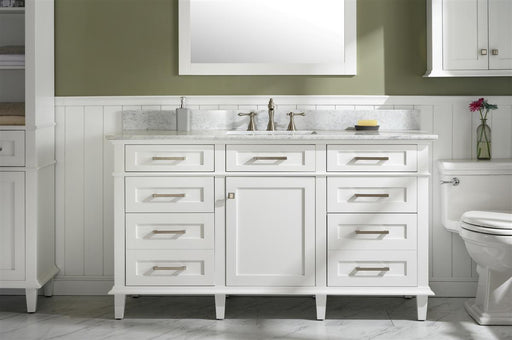 Legion Furniture | 60" White Finish Single Sink Vanity Cabinet With Carrara White Top | WLF2260S-W Legion Furniture Legion Furniture   