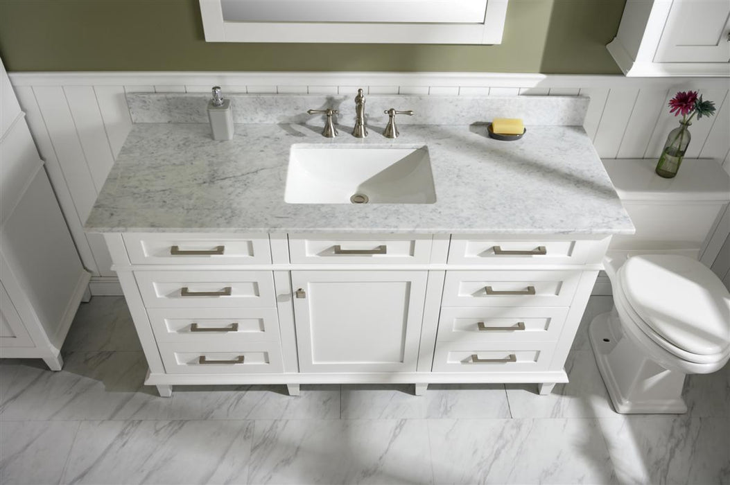 Legion Furniture | 60" White Finish Single Sink Vanity Cabinet With Carrara White Top | WLF2260S-W Legion Furniture Legion Furniture   