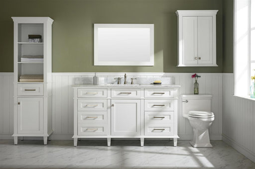 Legion Furniture | 60" White Finish Single Sink Vanity Cabinet With Carrara White Top | WLF2260S-W Legion Furniture Legion Furniture   