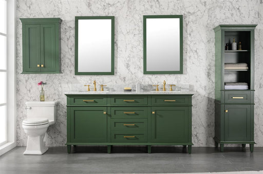 Legion Furniture | 72" Vogue Green Double Single Sink Vanity Cabinet With Carrara White Top | WLF2272-VG Legion Furniture Legion Furniture   