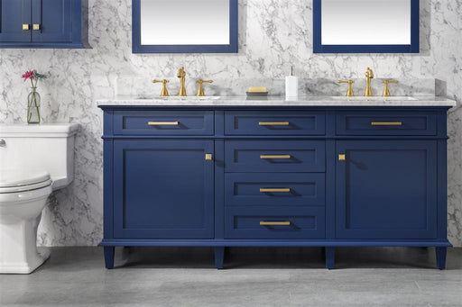 Legion Furniture | 72" Blue Double Single Sink Vanity Cabinet With Carrara White Top | WLF2272-B Legion Furniture Legion Furniture   